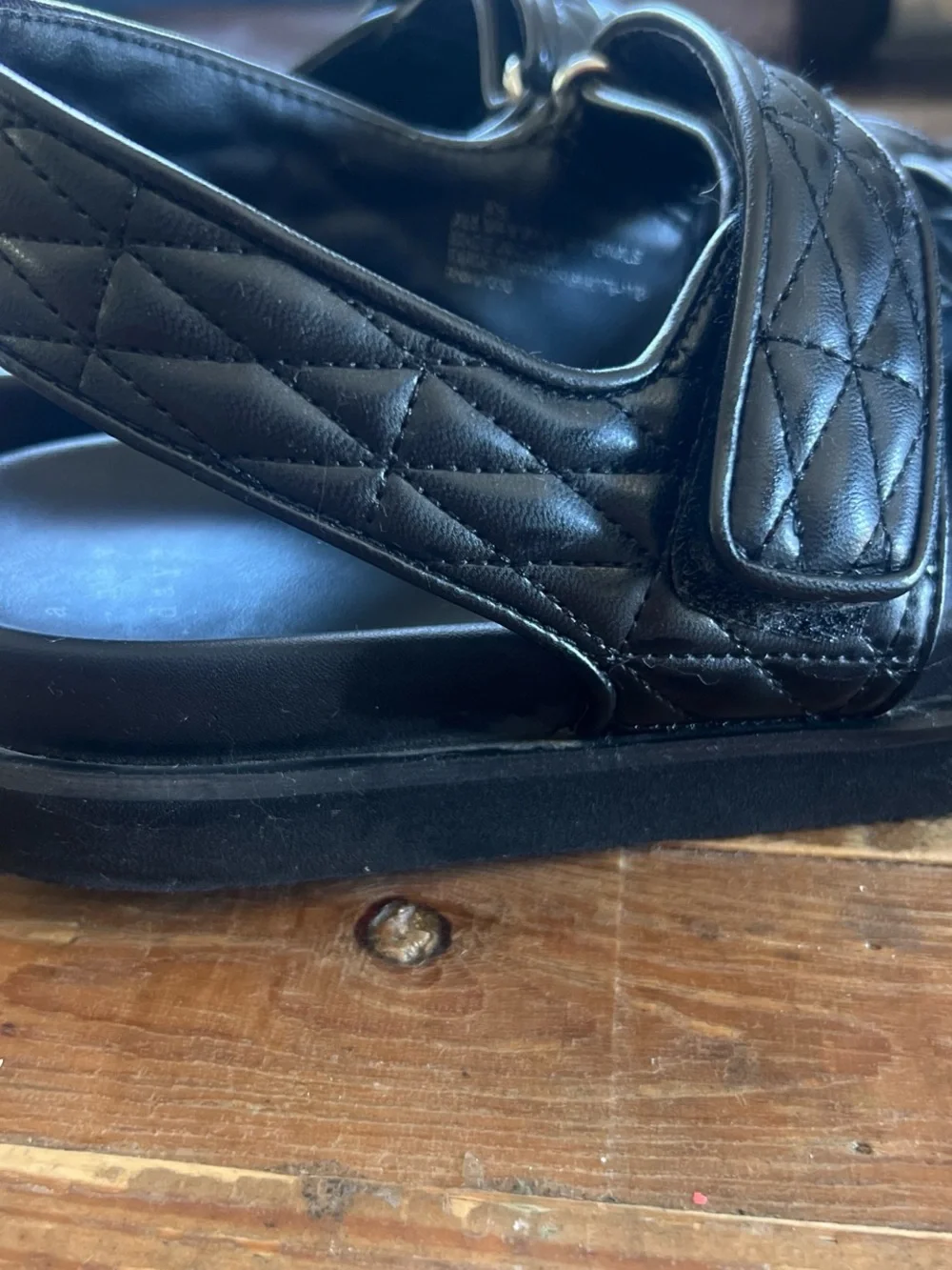 Target Quilted Black Velcro Men's Sandals